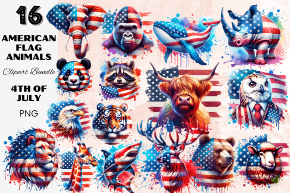 A Patriotic Twist: American Flag Animals for Your 4th of July Designs