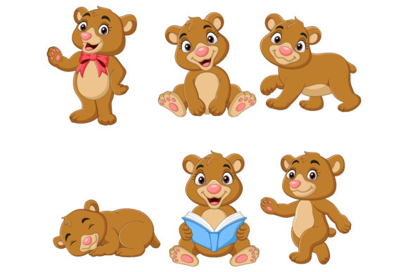Adorable Design Assets: The Cute Cartoon Baby Bear Collection
