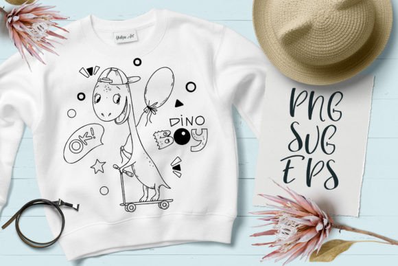 Adorable Dino Design: SVG, EPS & PNG Files for Creatives