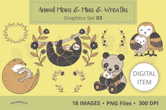 Animal Moms & Minis: Whimsical Clip Art for Heartfelt Projects