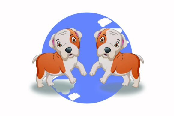 Charming Dog Cute Animal Cloud Circle Shadow for Creative Projects