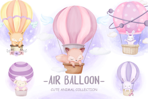 Cute Animal Air Balloon Vol.2: Whimsical Design for Modern Brands