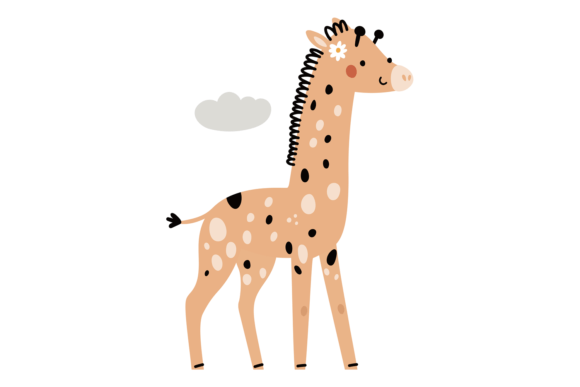 Cute Giraffe: Smiling Safari Animal for Your Brand