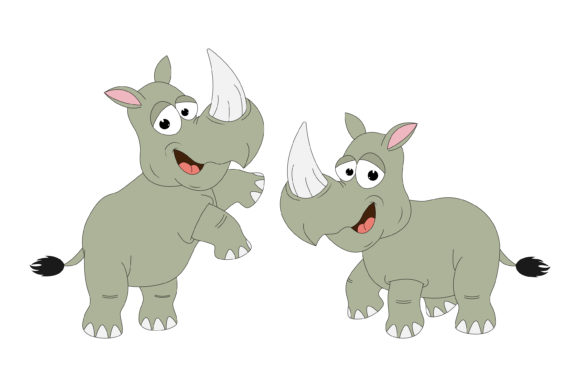 Cute Rhino Animal Cartoon: A Playful Typeface for Bold Projects