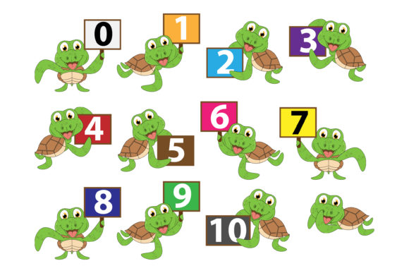 Exploring Cute Turtle Animal Cartoon with Number: A Designer's Asset Review