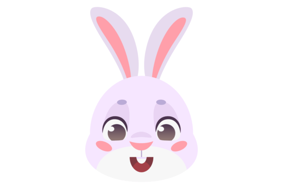 Happy Rabbit Portrait: The Cute Animal Head for Creative Projects