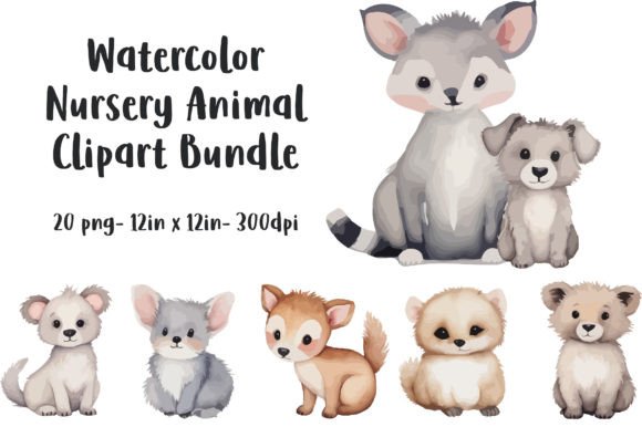 Infuse Whimsy into Your Projects with Watercolor Nursery Animal Clipart