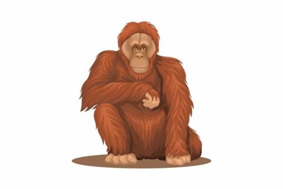 Orangutan Animal Species Cartoon Vector: A Playful Design Asset