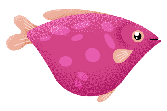 Pink Tropical Fish: Cute Animal in Textured Style Explained