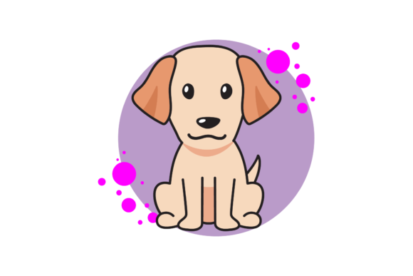 Playful Paws in Your Projects: Dog Cute Animal Vector Circle Bubbles