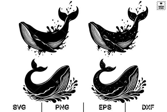 Whale Silhouette SVG: Sea Animal Graphics for Modern Design
